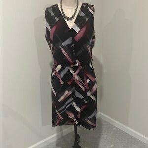 White House Black Market Black and White Sheath Midi Dress